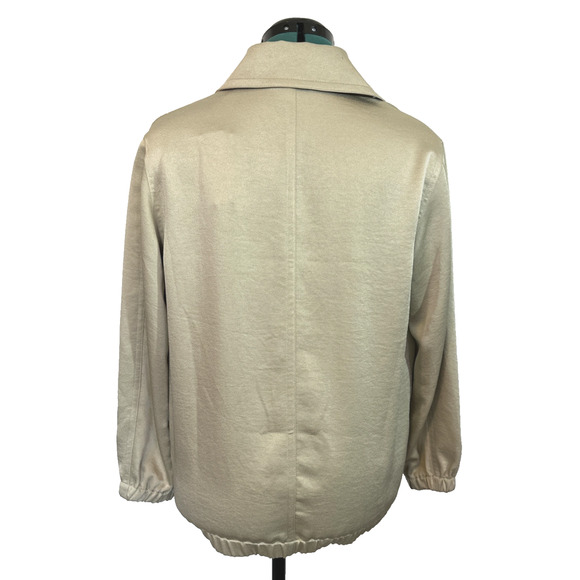 NWT Vince Shine Snap Front Satin Bomber Jacket OVERSIZED Women's XXS - Picture 5 of 11
